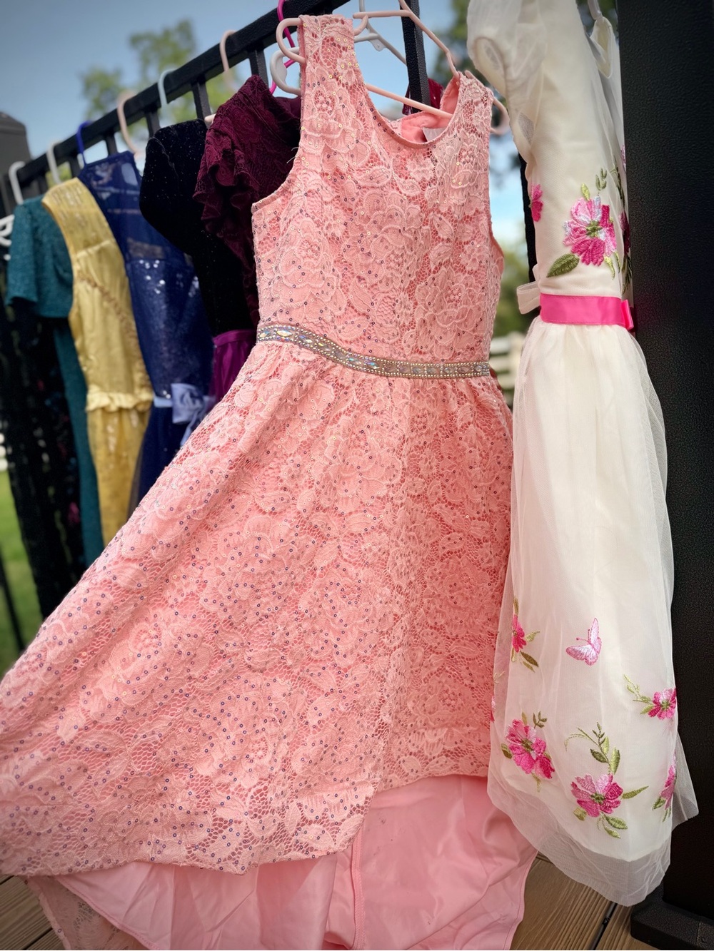 RARE EDITIONS | 12 | High Low Sequin Kids Girls Dress-up Occasion Party Dress
